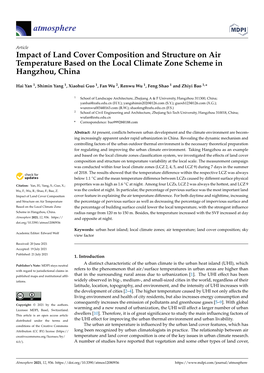 Impact of Land Cover Composition and Structure on Air Temperature Based on the Local Climate Zone Scheme in Hangzhou, China