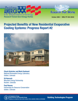 Projected Benefits of New Residential Evaporative Cooling Systems: Progress Report #2