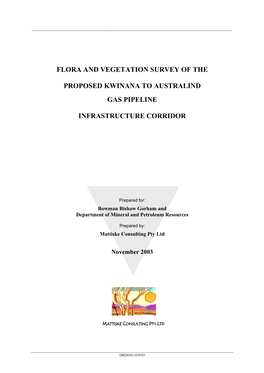 Flora and Vegetation Survey of the Proposed Kwinana to Australind Gas