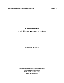 Dynamic Changes in Rail Shipping Mechanisms for Grain