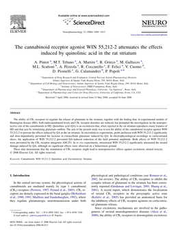 The Cannabinoid Receptor Agonist WIN 55,212-2 Attenuates the Effects Induced by Quinolinic Acid in the Rat Striatum