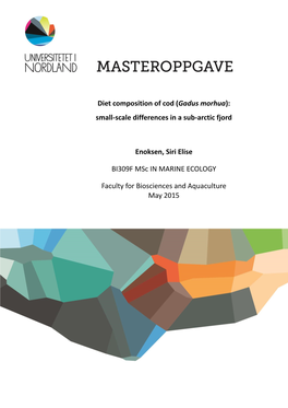 Diet Composition of Cod (Gadus Morhua): Small-Scale Differences in a Sub-Arctic Fjord