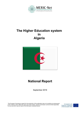 The Higher Education System in Algeria National Report