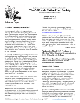 CNPS Bristlecone Chapter Newsletter