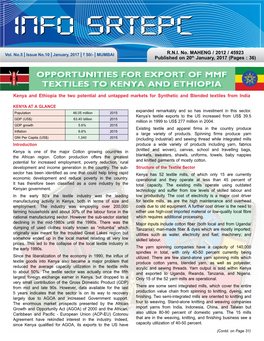 Opportunities for Export of Mmf Textiles to Kenya and Ethiopia