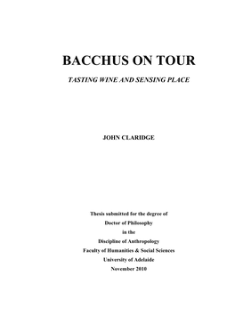 Bacchus on Tour