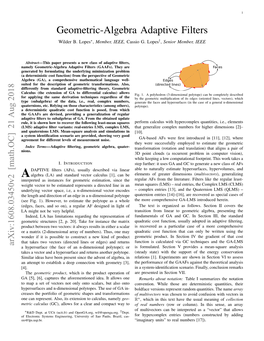 Geometric-Algebra Adaptive Filters Wilder B