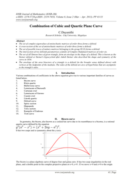 Combination of Cubic and Quartic Plane Curve