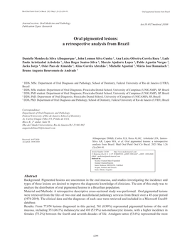 Oral Pigmented Lesions from Brazil