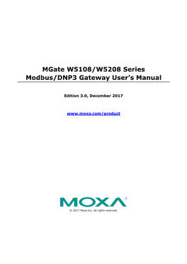 Mgate W5108/W5208 Series Modbus/DNP3 Gateway User's