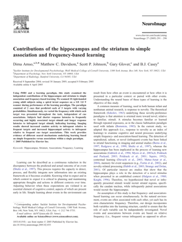 Contributions of the Hippocampus and the Striatum to Simple Association and Frequency-Based Learning