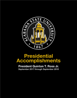 Presidential Accomplishments President Quinton T