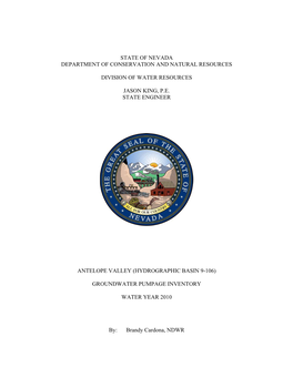 State of Nevada Department of Conservation and Natural Resources