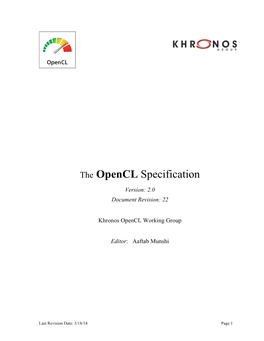 The Opencl Specification