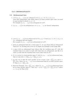 Ch 5: ORTHOGONALITY