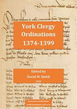 York Clergy Ordinations 1374-1399