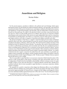 Anarchism and Religion