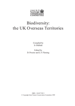 Biodiversity: the UK Overseas Territories. Peterborough, Joint Nature Conservation Committee