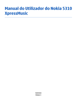 Manual Do Utilizador Do Nokia 5310 Xpressmusic
