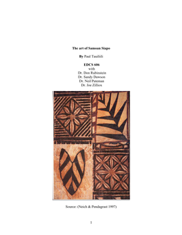 Patterns in the Art of Samoan Siapo