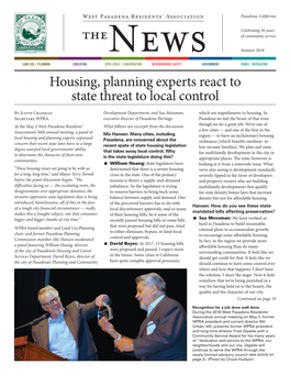 Housing, Planning Experts React to State Threat to Local Control