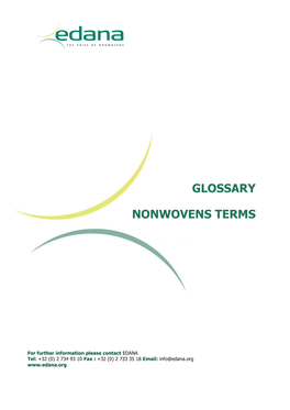 Glossary Nonwovens Terms