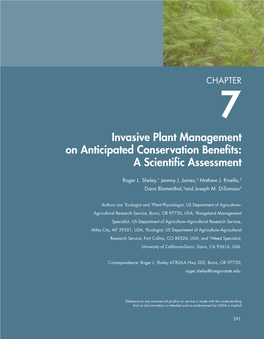 Invasive Plant Management on Anticipated Conservation Benefits: a Scientific Assessment