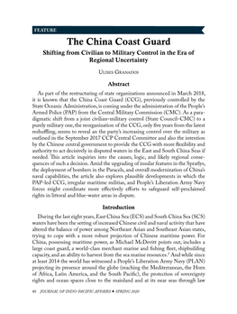 The China Coast Guard: Shifting from Civilian to Military Control in the Era