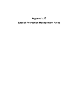 Special Recreation Management Areas