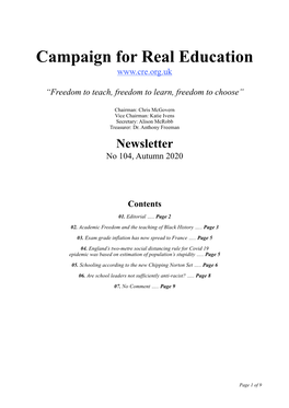 Newsletter Autumn 2020