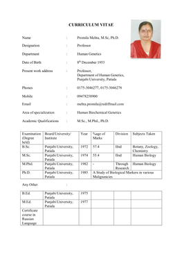 Curriculum Vitae