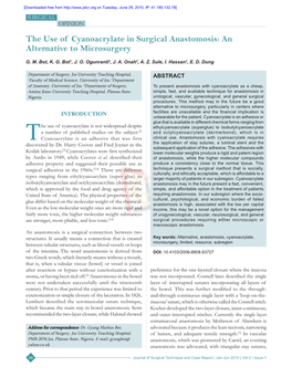 The Use of Cyanoacrylate in Surgical Anastomosis: an Alternative to Microsurgery