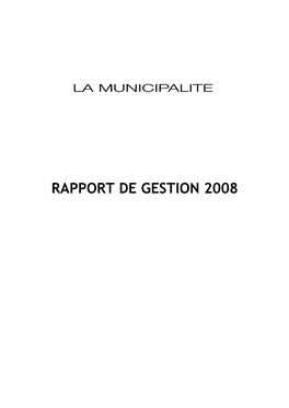 Rapport De Gestion 2008