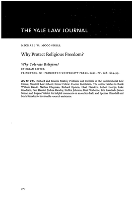 Why Protect Religious Freedom?