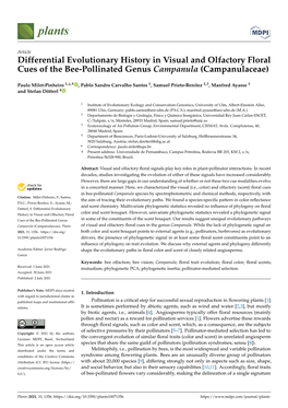 Differential Evolutionary History in Visual and Olfactory Floral Cues of the Bee-Pollinated Genus Campanula (Campanulaceae)