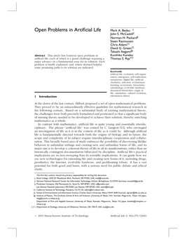 Open Problems in Artificial Life