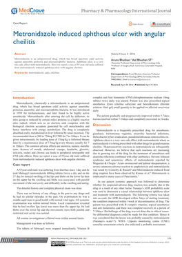 Metronidazole Induced Aphthous Ulcer with Angular Cheilitis