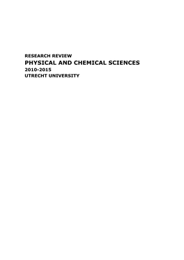 Physical and Chemical Sciences 2010-2015 Utrecht University