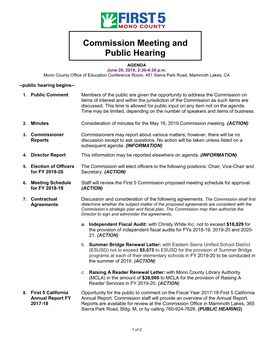 Commission Meeting and Public Hearing