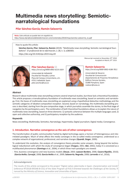 Semiotic-Narratological Foundations Tem and Also Analyze the Possible Variations When the System in Question Is Concretized in Diverse Narrative Texts