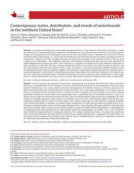 Contemporary Status, Distribution, and Trends of Mixedwoods in the Northern United States1 Lance A