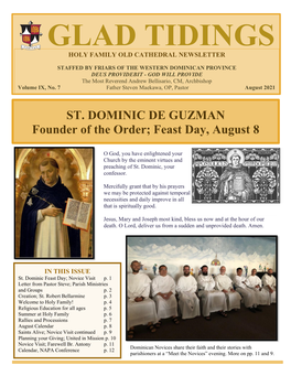 Glad Tidings Holy Family Old Cathedral Newsletter