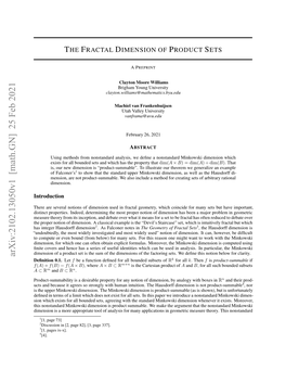 The Fractal Dimension of Product Sets