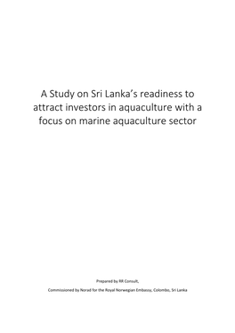 A Study on Sri Lanka's Readiness to Attract Investors in Aquaculture With