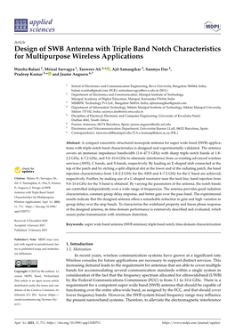 Design of SWB Antenna with Triple Band Notch Characteristics for Multipurpose Wireless Applications