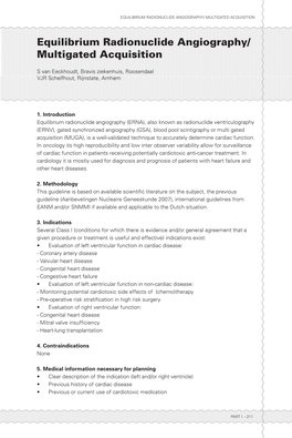 Equilibrium Radionuclide Angiography/ Multigated Acquisition