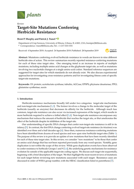 Target-Site Mutations Conferring Herbicide Resistance