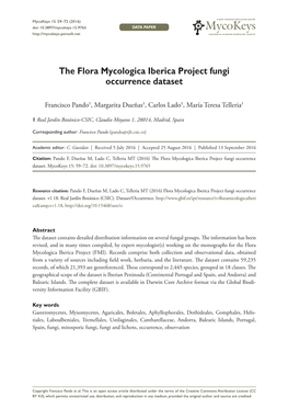 ﻿The Flora Mycologica Iberica Project Fungi Occurrence Dataset