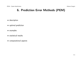 10. Prediction Error Methods (PEM)