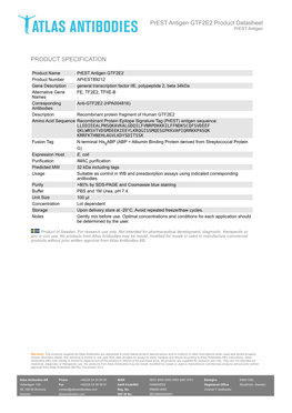 PRODUCT SPECIFICATION Prest Antigen GTF2E2 Product Datasheet